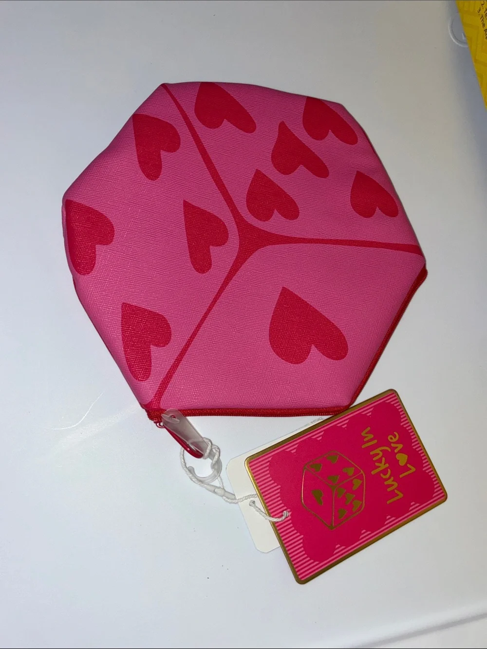 Pink dice cosmetic multi use pouch